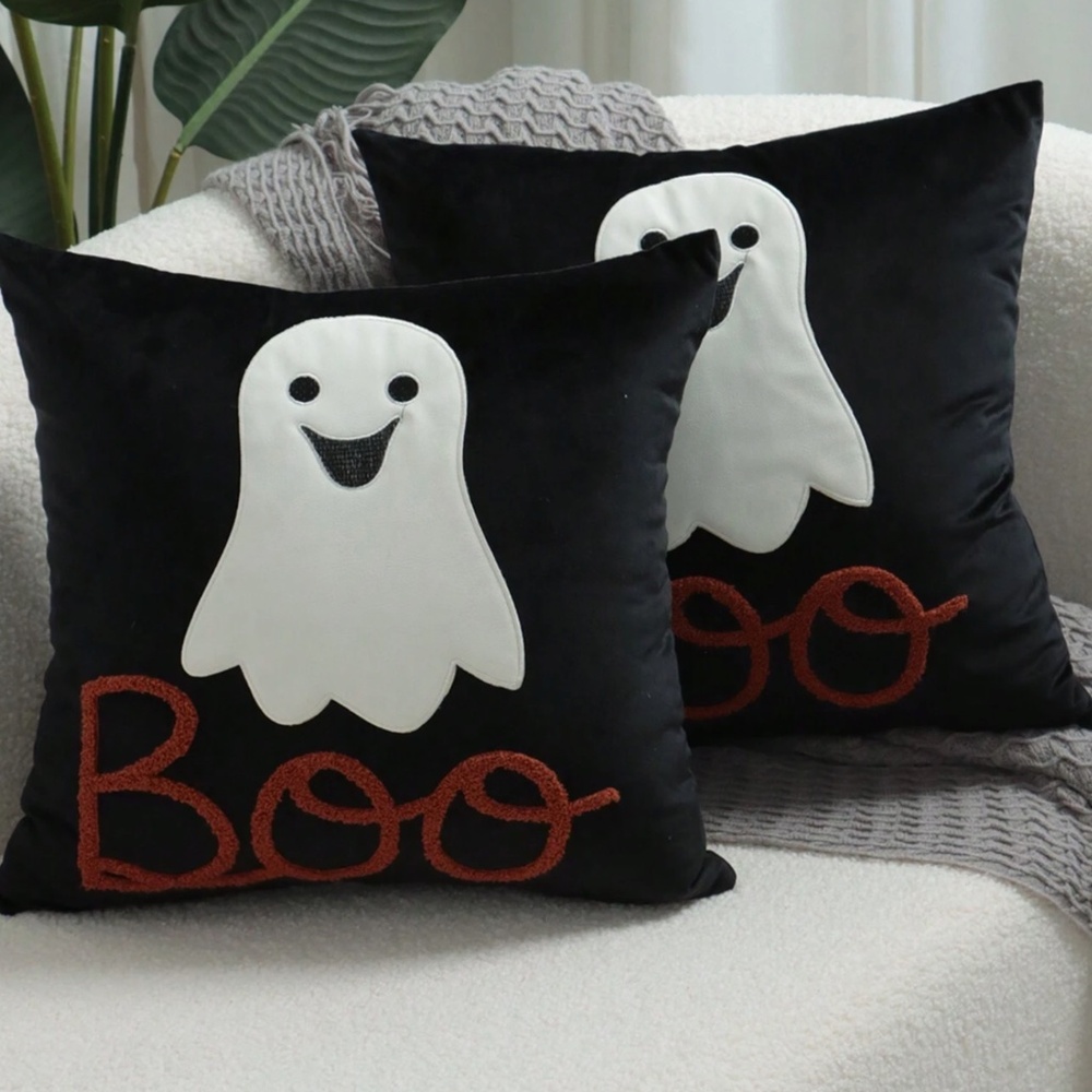 Halloween themed Fuzzy Pillow Cushion Covers Decor